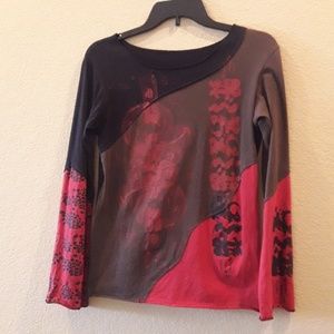 Long Sleeve Asian print shirt